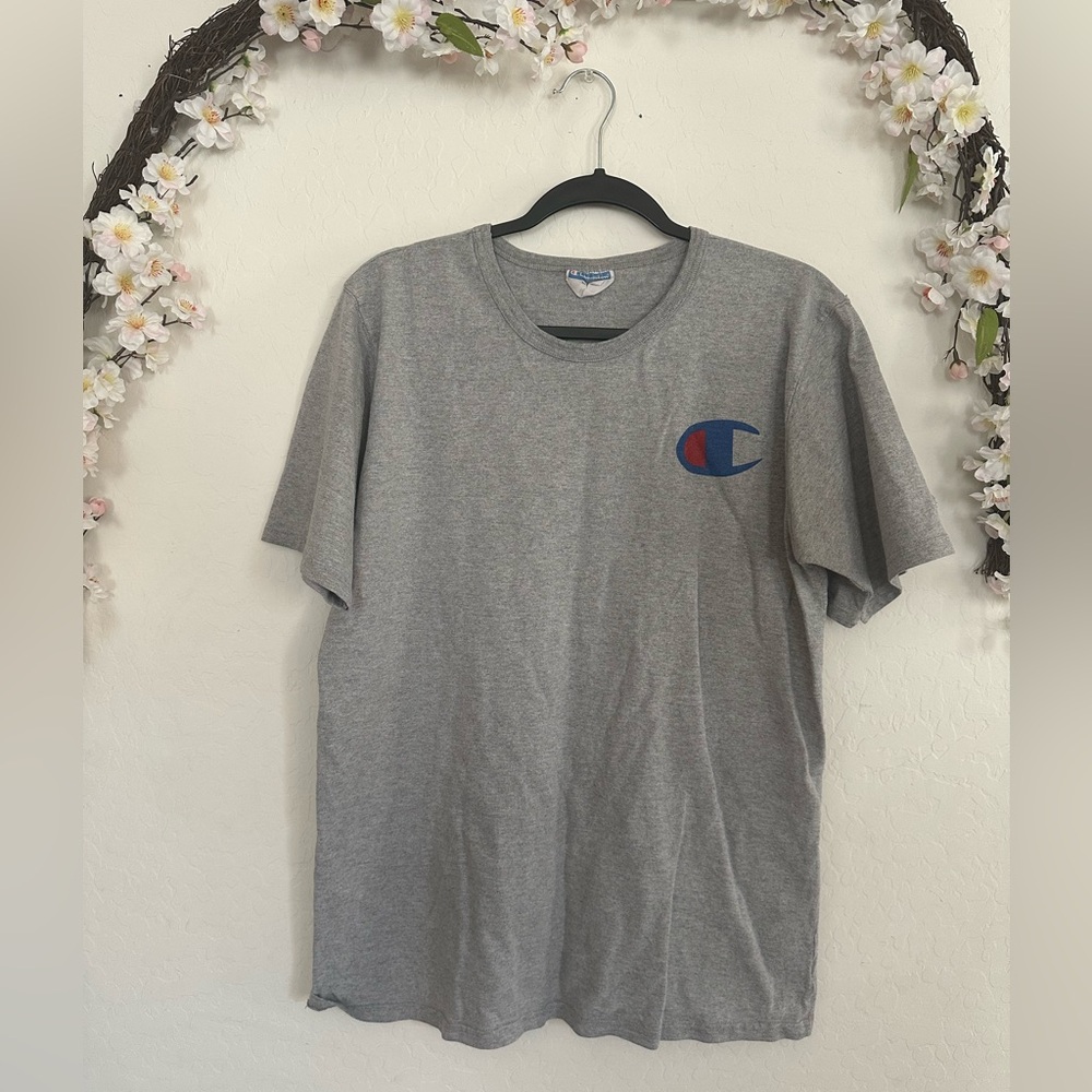 Champion Gray Short Sleeve Tee Classic Comfort